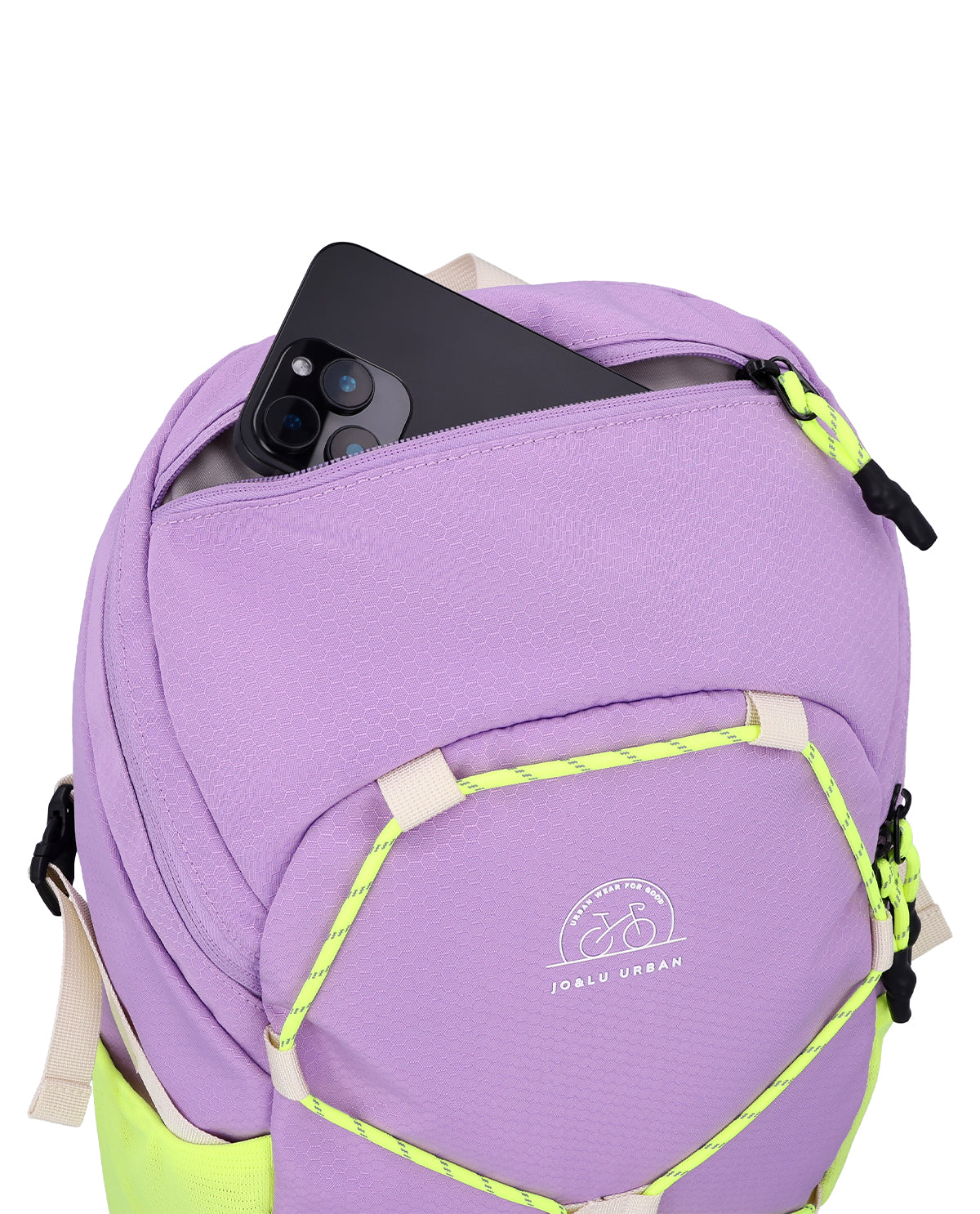Detailansicht Handyfach oben am Rucksack von Jo&Lu