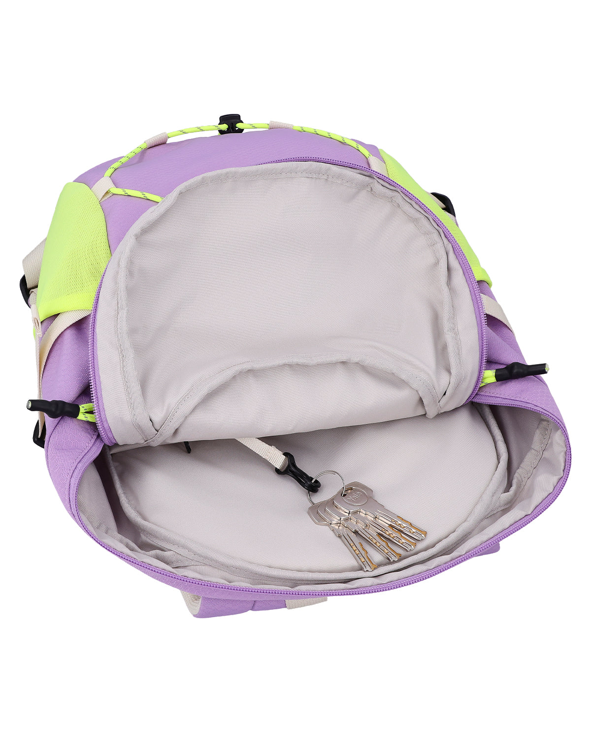Detailansicht Innenraum des Rucksacks von Jo&Lu mit Schlüsselanhänger